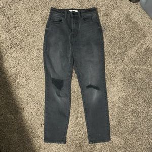 Black Buckle Mom Jeans Ankle